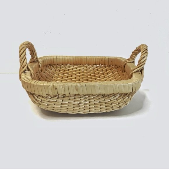 Vintage Other - Natural Rattan Wicker Decorative Tray
